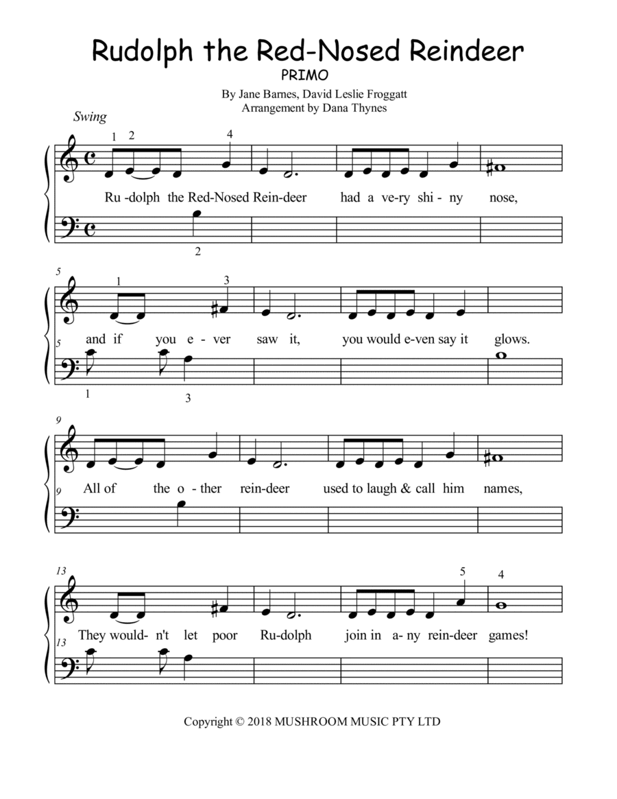 Rudolph The Rednosed Reindeer (arr. Dana Thynes)