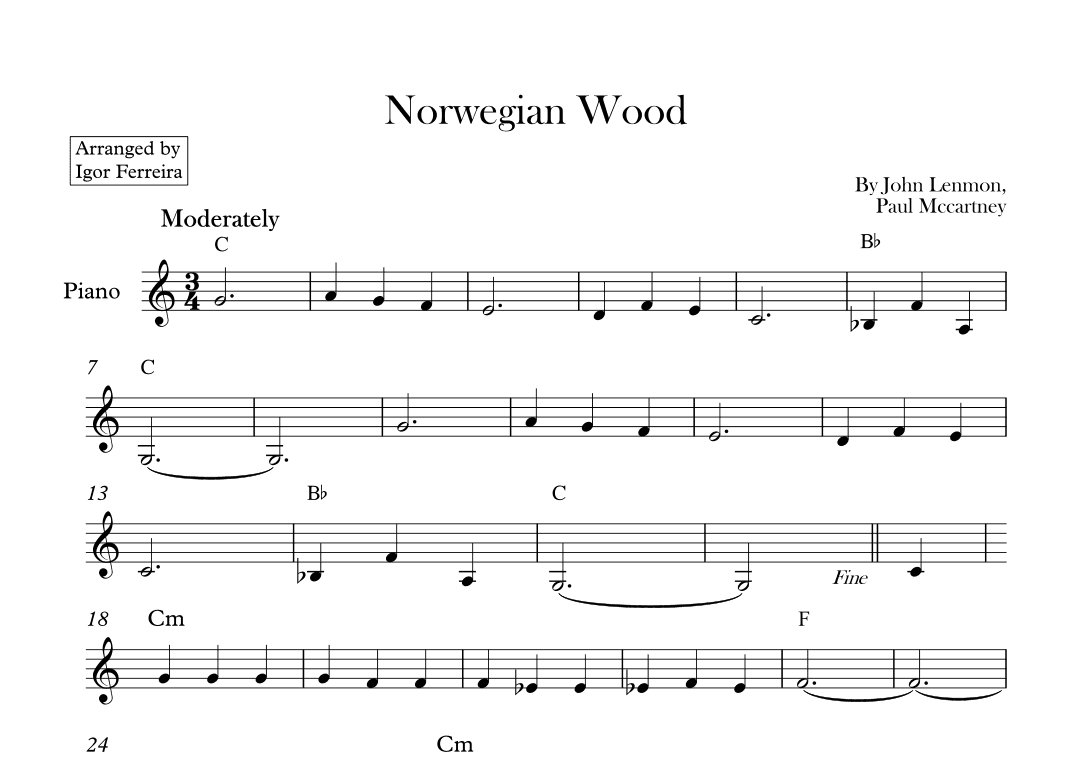 Norwegian Wood (this Bird Has Flown) (arr. Igor Ferreira)