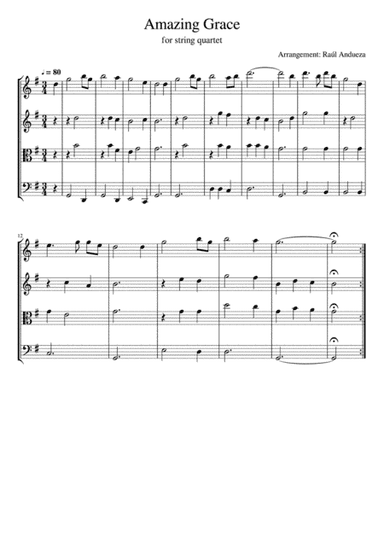 Amazing Grace (string quartet) (arr. Raúl Andueza Blanco)