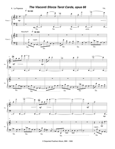 Visconti Sforza Tarot Cards, opus 66 ... Twenty Two Salon Pieces For Two Pianos (1996) 03 La Papessa