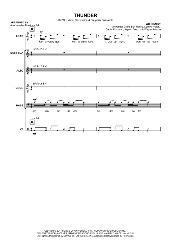 Thunder (arr. Alex Van den Broek)