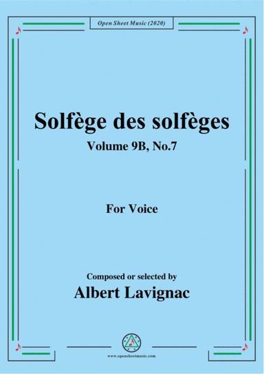 Lavignac-Solfège des solfèges,Volume 9B,No.7,for Voice (arr. MSM)