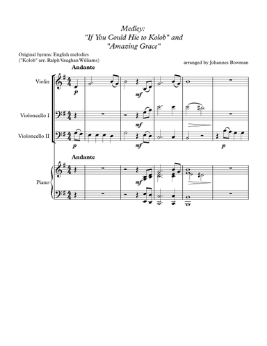 Amazing Grace / If You Could Hie to Kolob (Medley) (Advanced-Intermediate) (arr. Johannes Bowman)