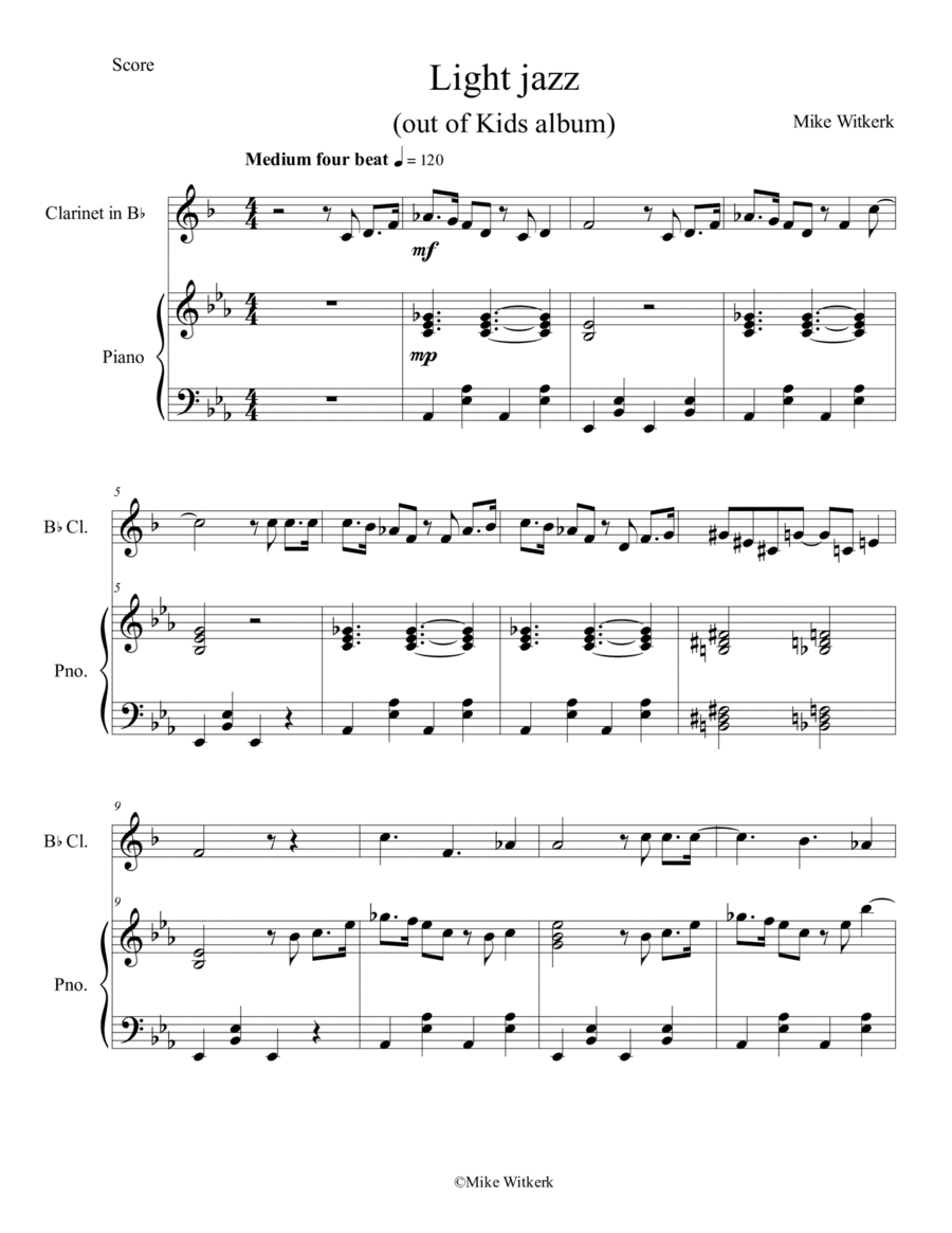 Mike Witkerk - Light jazz (Bb Clarinet and Piano)