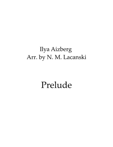Prelude (arr. Nick M Lacanski)