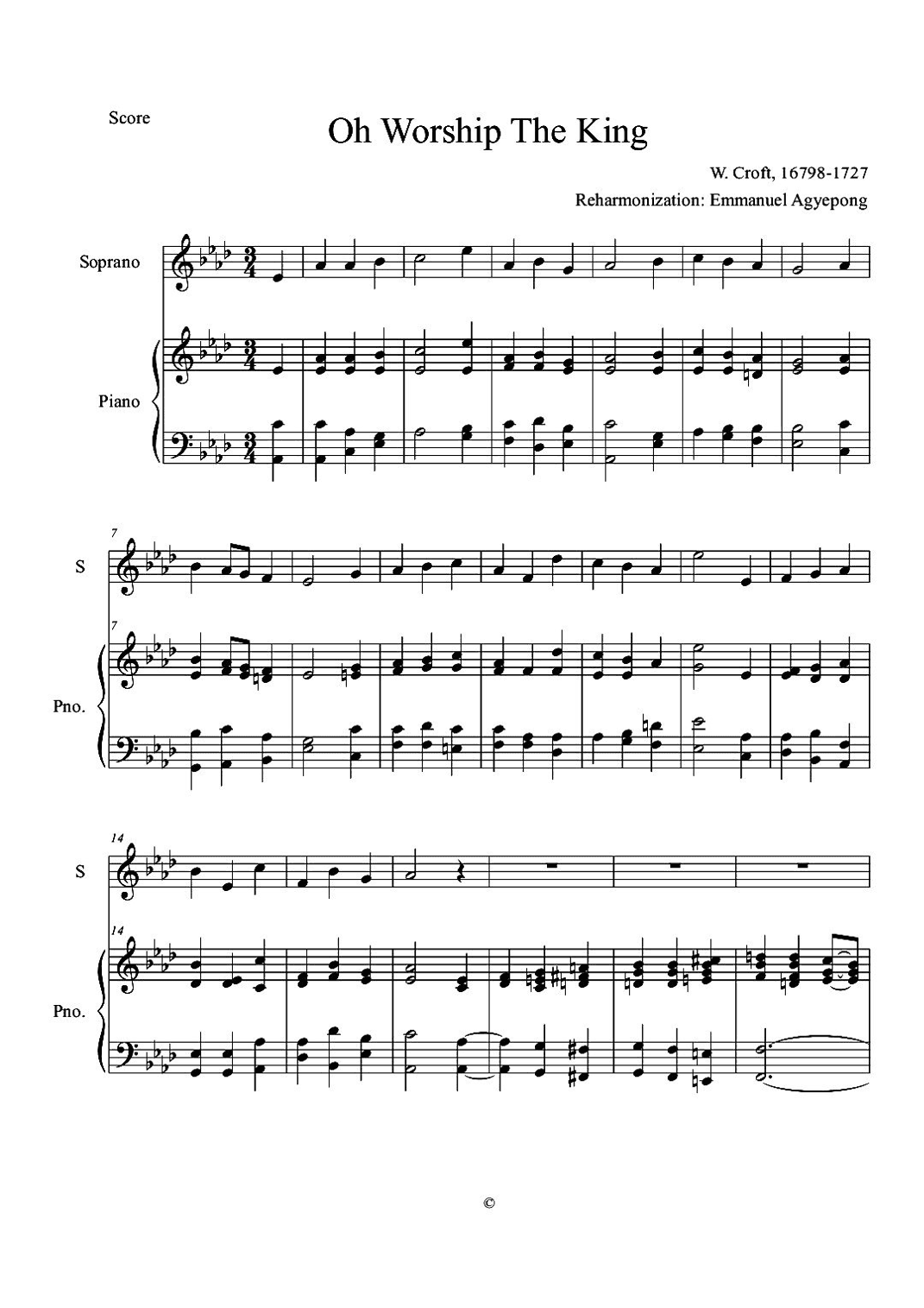 Hanover (O Worship The King) (arr. Emmanuel Agyepong)