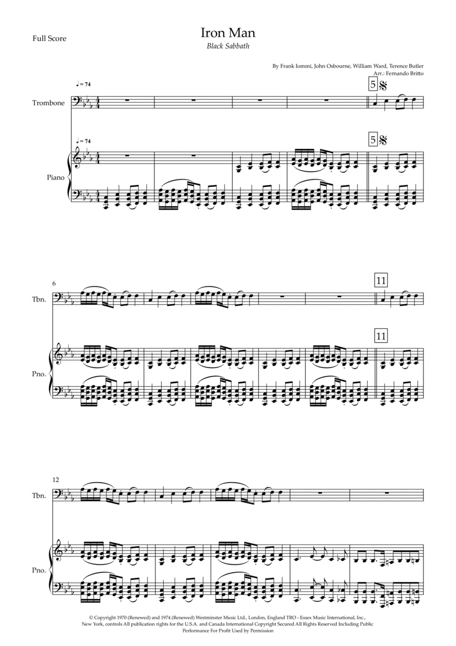 Iron Man (arr. Fernando Britto)