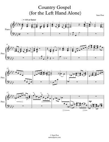 Country Gospel for the Left Hand Alone, op. 47, #3