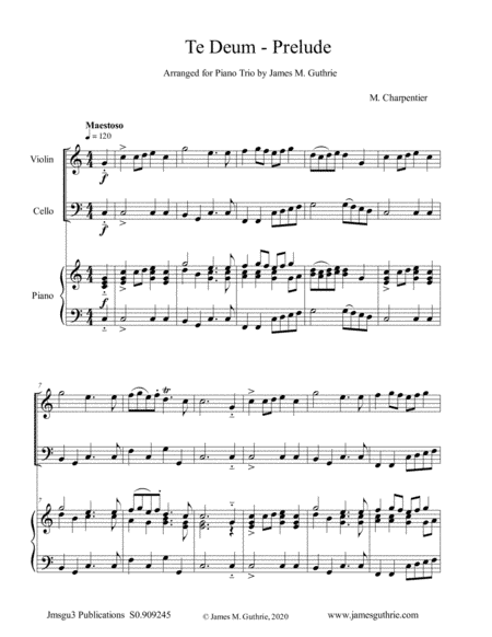 Charpentier: Te Deum Prelude for Piano Trio (arr. James M. Guthrie)