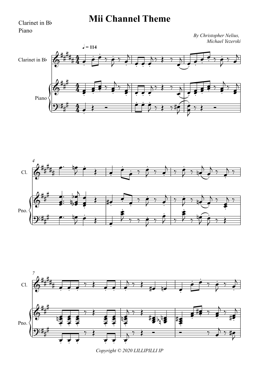 Mii Channel Theme (arr. Wesley S. SIlva)