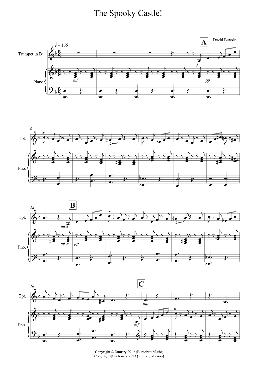 The Spooky Castle! for Trumpet and Piano