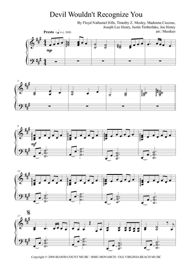 Devil Wouldn't Recognize You (arr. Musikeo)
