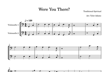 Were You There? (Easy Cello Duet) (arr. Tyler Adams)