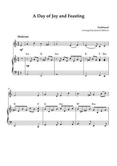 A Day of Joy and Feasting (arr. Kaiserin Rebecca)