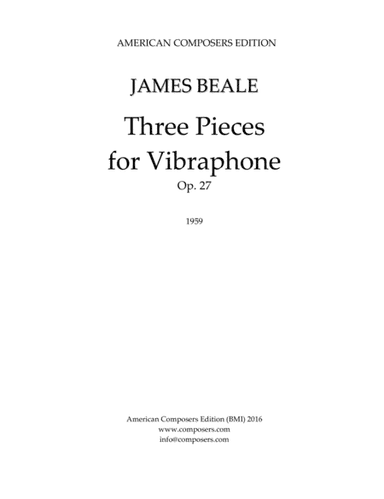 [Beale] Three Pieces for Vibraphone