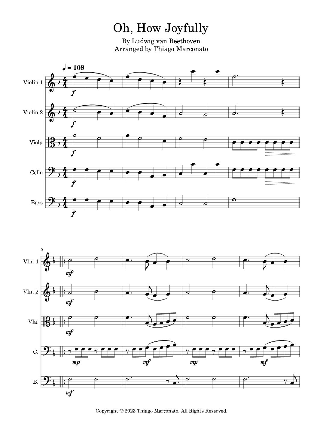 Oh, How Joyfully (arr. Thiago Marconato)