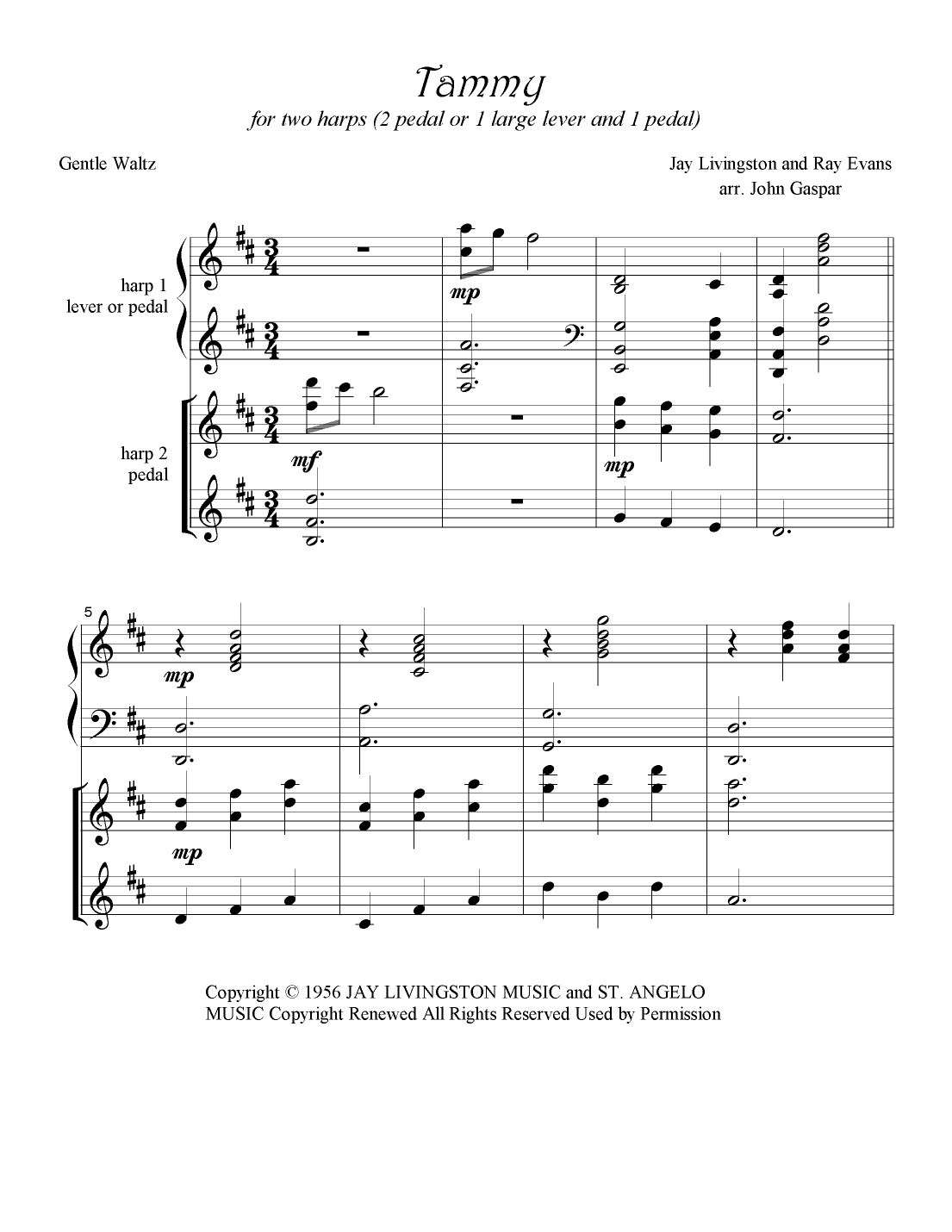Tammy (arr. John A. Gaspar)