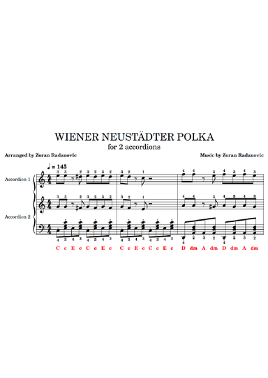 WIENER NEUSTÄDTER POLKA - for accordion duet
