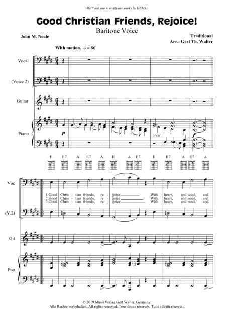 Good Christian Friends, Rejoice! (arr. Gert Th. Walter)