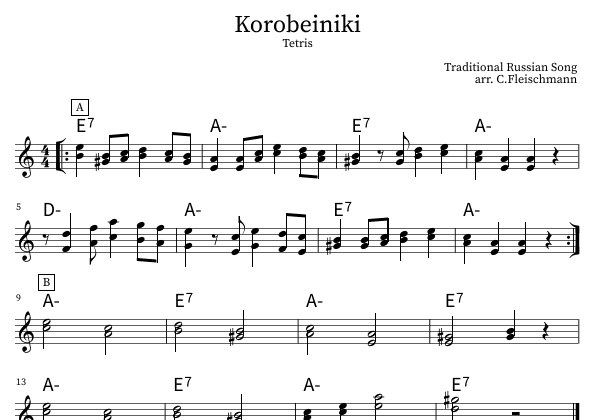 Tetris - Korobeiniki (arr. Christoph Fleischmann)
