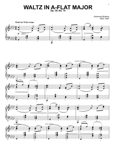 Waltz in A-flat major, Op. 39, No. 15 (arr. Music Merchant)