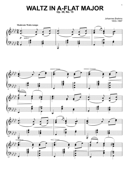 Waltz in A-flat major, Op. 39, No. 15 (arr. Music Merchant)