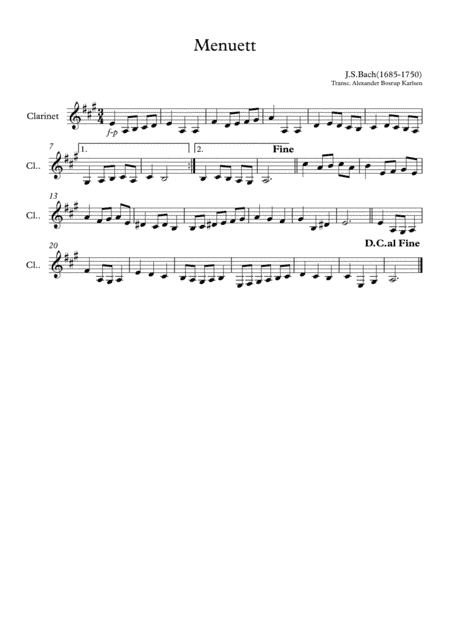 Menuett in G (arr. Alexander osrup Karlsen)