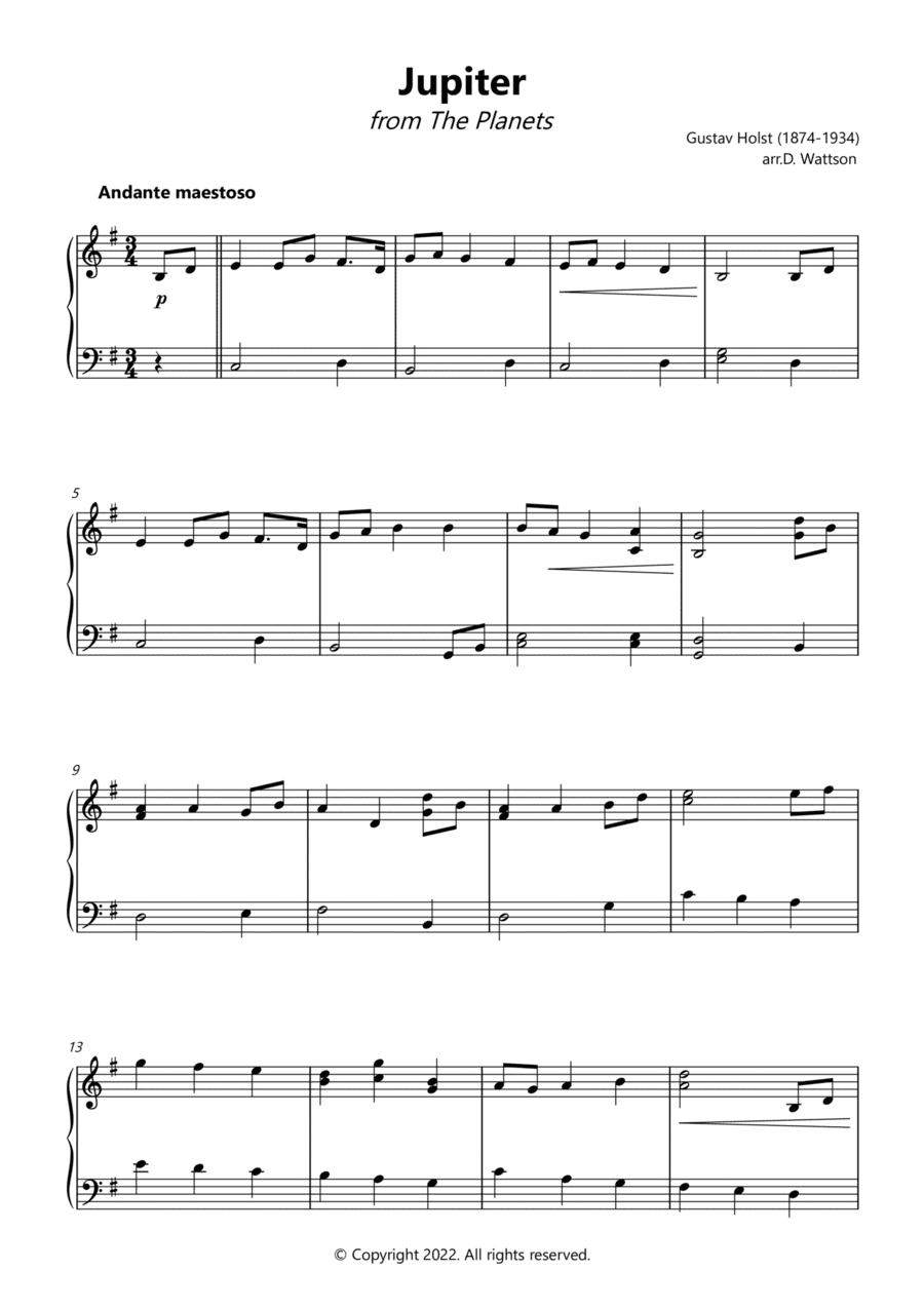 Jupiter (arr. Douglas Wattson)