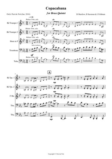 Copacabana (arr. Peet du Toit)