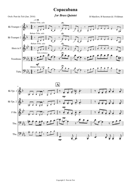 Copacabana (arr. Peet du Toit)