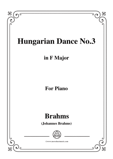 Brahms-Hungarian Dance No.3 in F Major,for piano (arr. MSM)