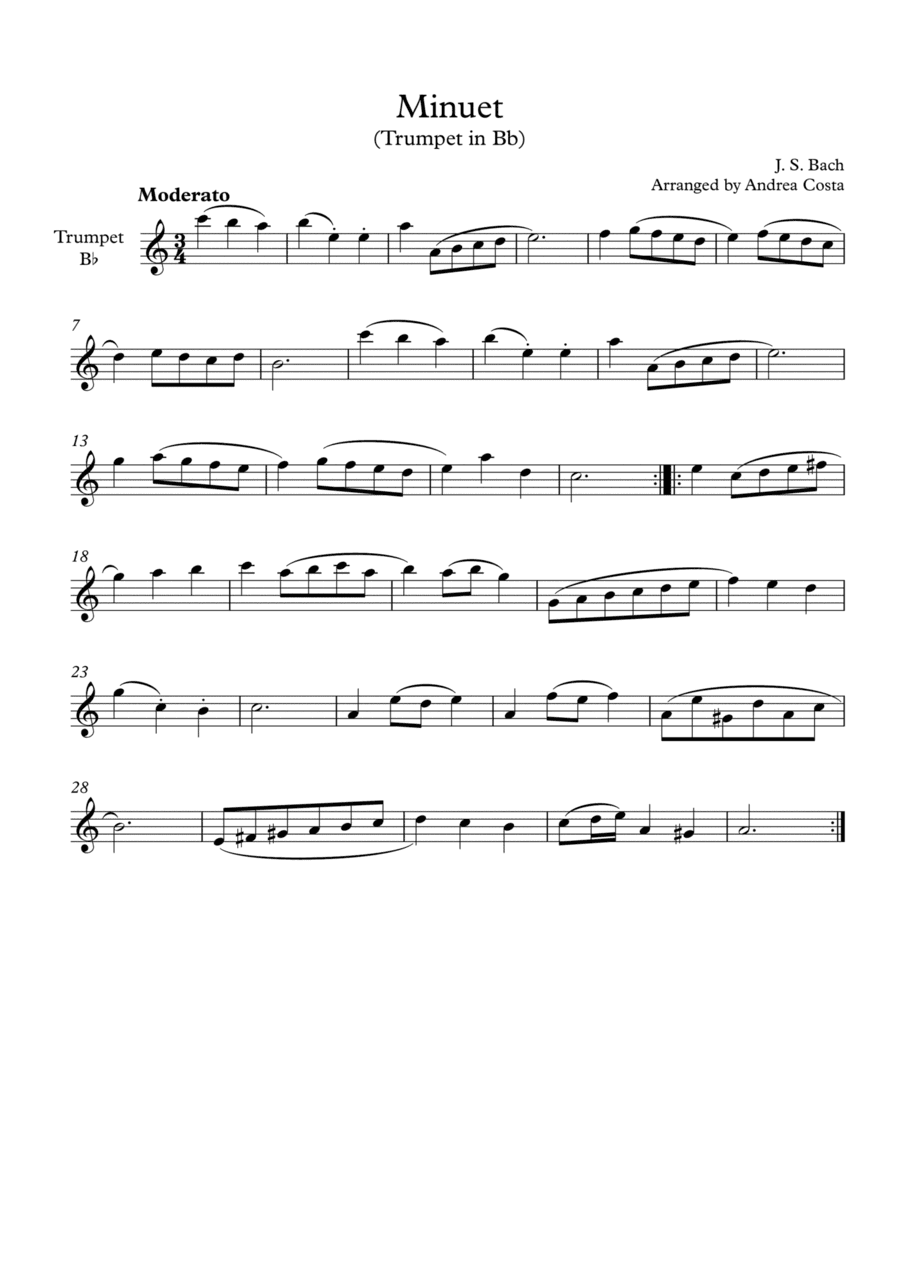 Minuet in G Minor (arr. Andrea Costa)