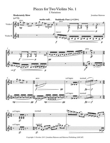 Pieces for Two Violins