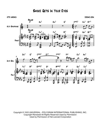 Smoke Gets In Your Eyes (arr. Nick Lacanski)