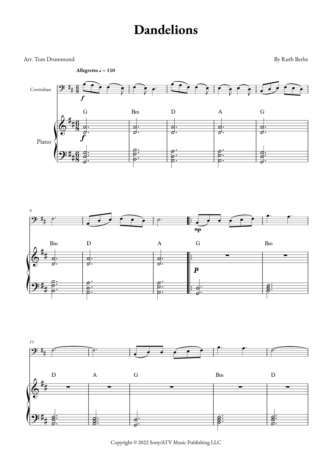 Dandelions (arr. Tom Drummond)