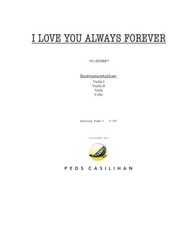 I Love You Always Forever (arr. Peds Casilihan)