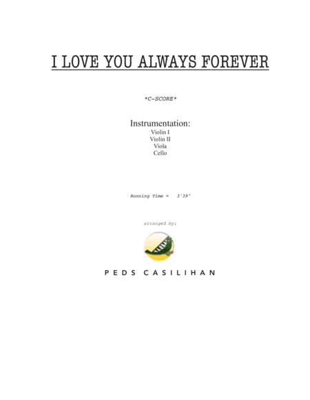 I Love You Always Forever (arr. Peds Casilihan)