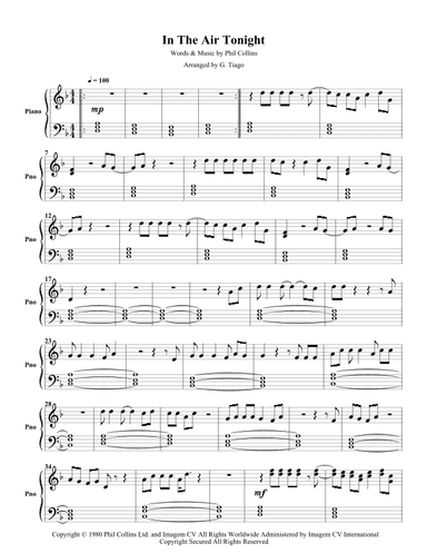 In The Air Tonight (arr. G. Tiago)