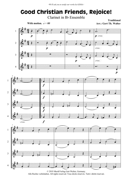 Good Christian Friends, Rejoice! (arr. Gert Th. Walter)