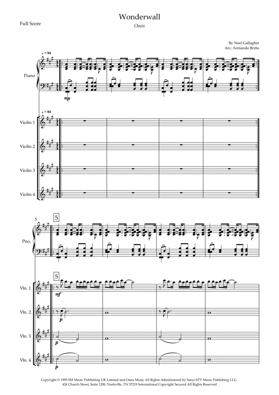 Wonderwall (arr. Fernando Britto)