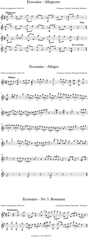 Ecossaise No. 1-3 (arr. John Trie)