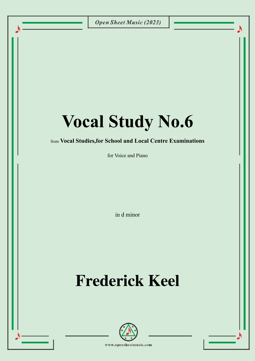 Keel-Vocal Study No.6,in d minor (arr. OSM Press)