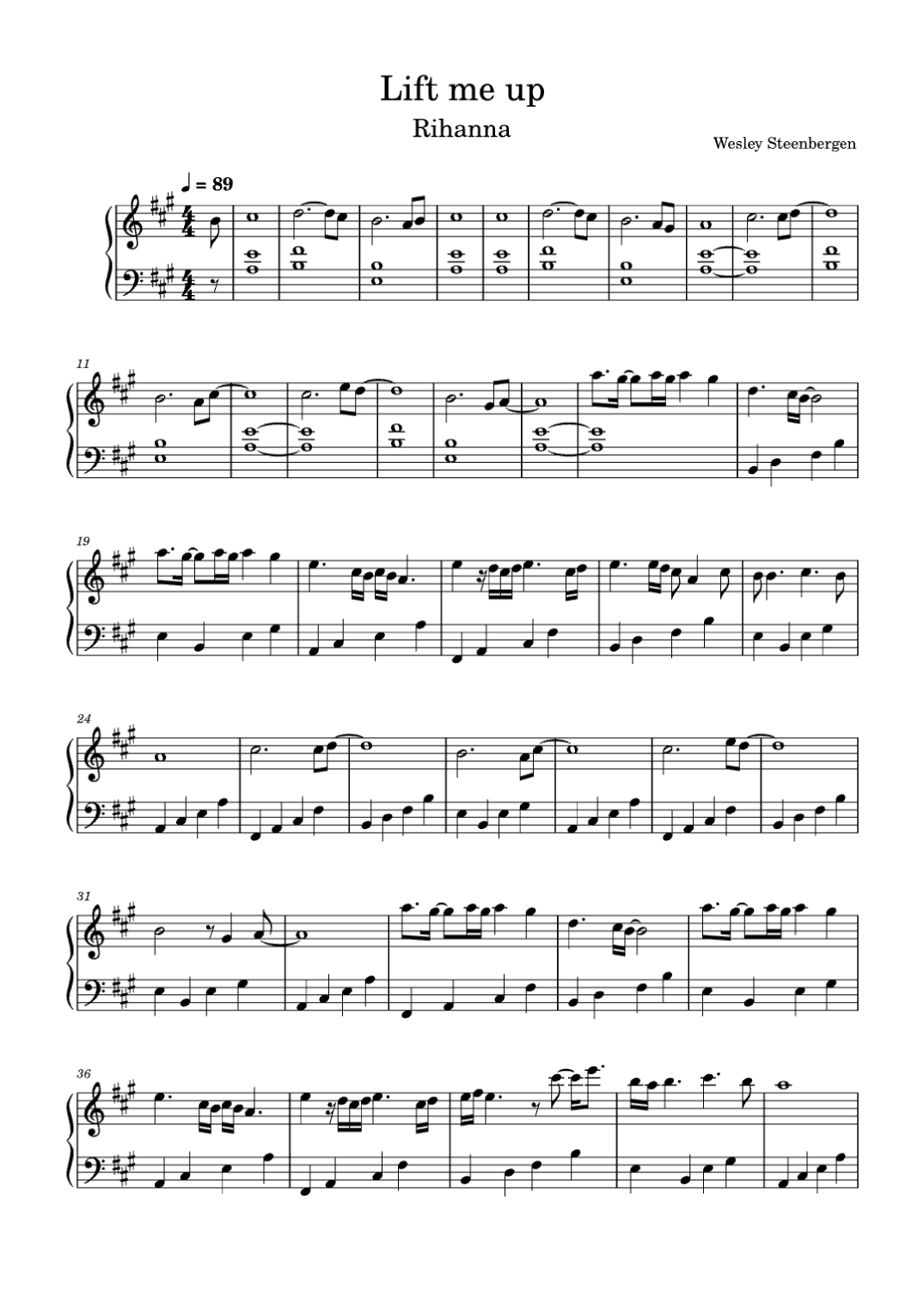 Lift Me Up (arr. Eduardo Sabino)