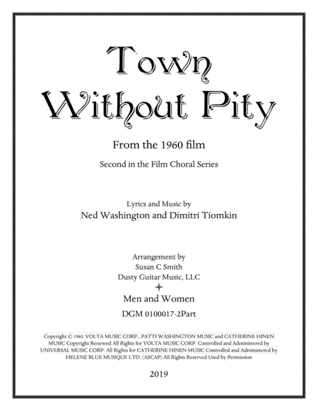 Town Without Pity (arr. Susan C Smith)