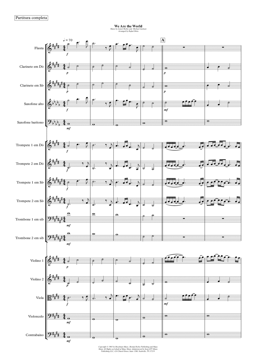 We Are The World (arr. Rafael Brito)