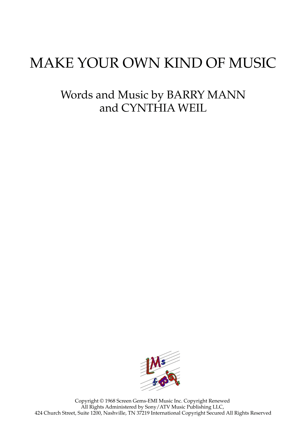 Make Your Own Kind Of Music (arr. Mike Lyons)