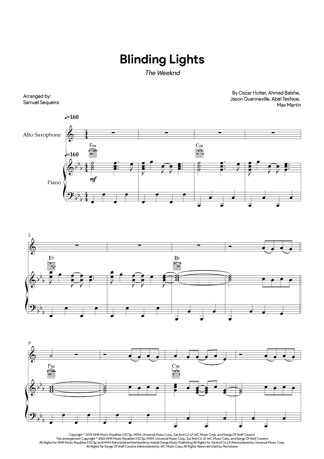 Blinding Lights (arr. Samuel Sequeira)