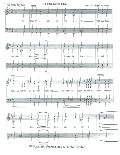 It's A Sin To Tell A Lie (arr. David Wright)