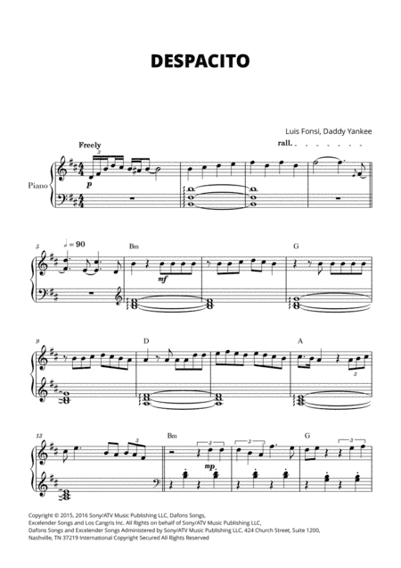 Despacito (arr. Cadenza Editions)