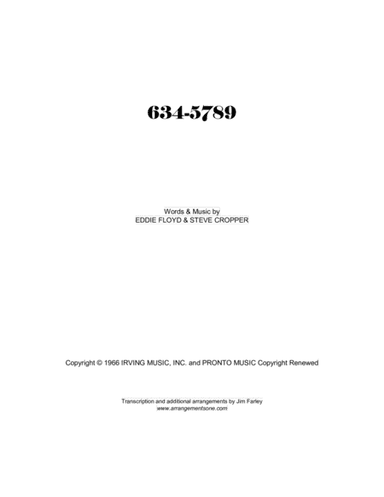 634-5789 (arr. Jim Farley www.arrangementsone.com)